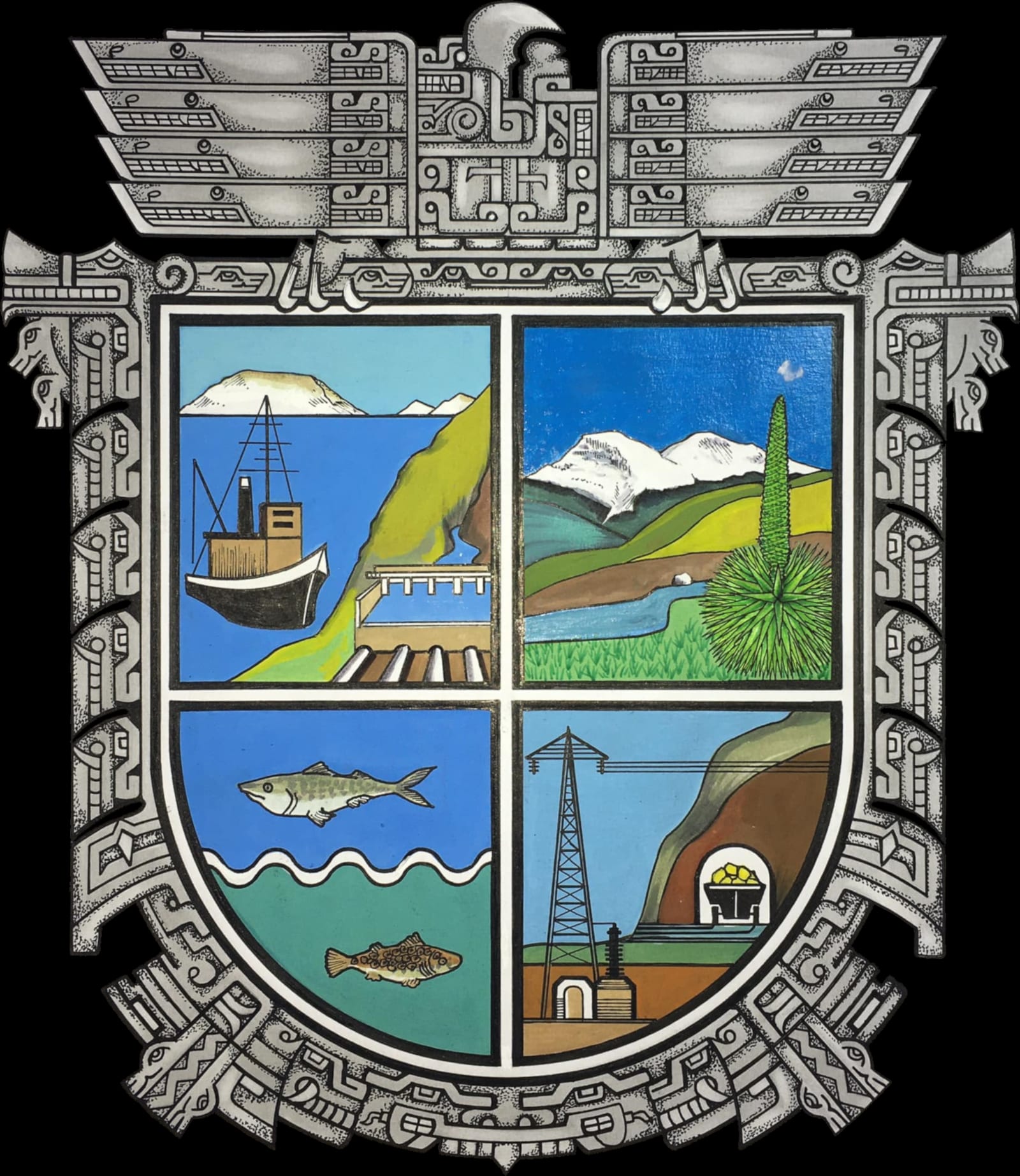 Escudo de Áncash (Gobierno Regional). Imagen de archivo de Wikimedia Commons que ilustra Áncash.